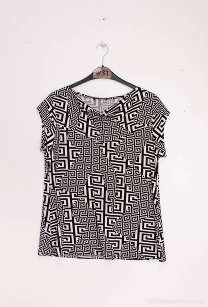 Plus Size Mönstrad Blus