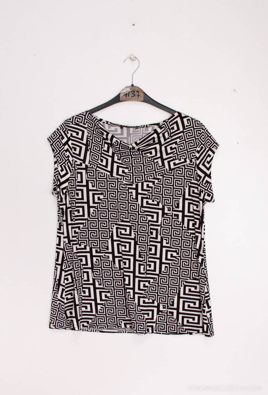 Plus Size Mönstrad Blus