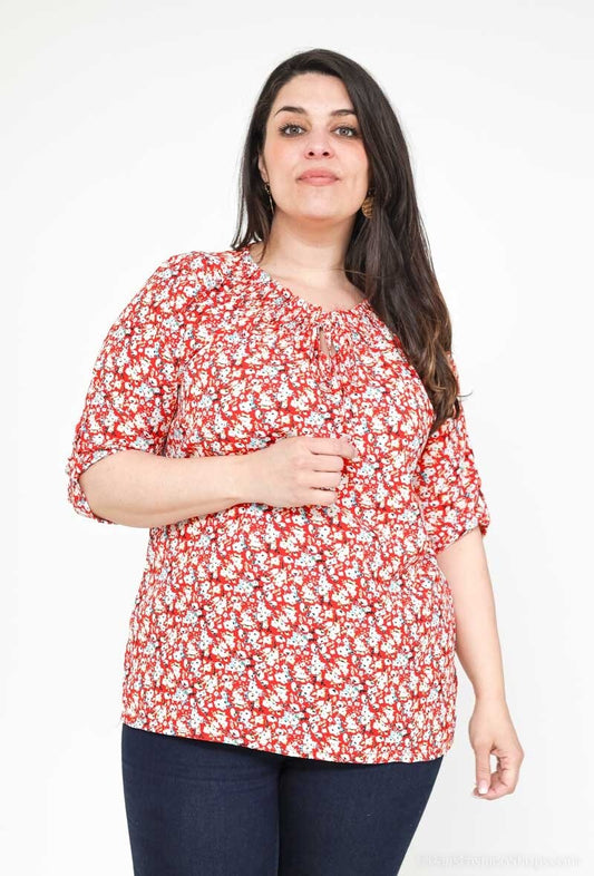 Plus Size Printed Blouse