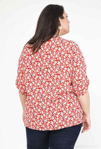 Plus Size Tryckt Blus
