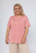 Plus Size Mönstrad Blus för Curvy Kvinnor