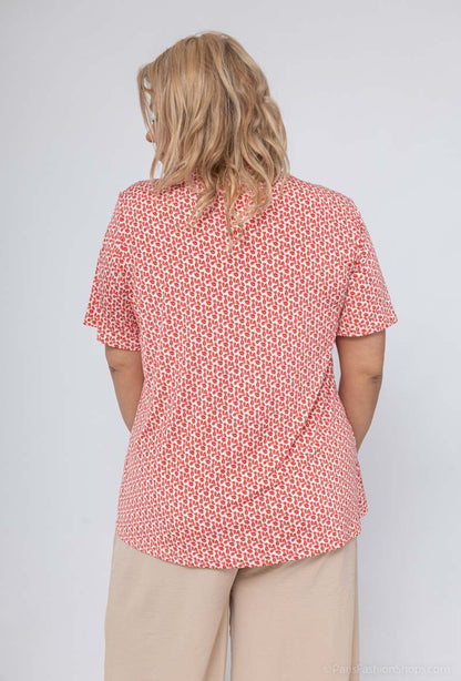 Plus Size Printed Blouse för Styla Damer