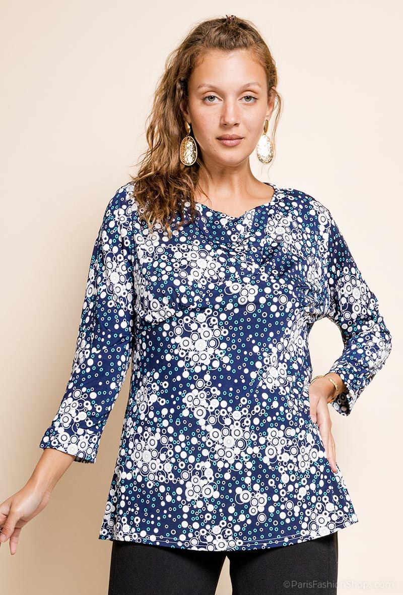 Plus Size Tryckt Blus