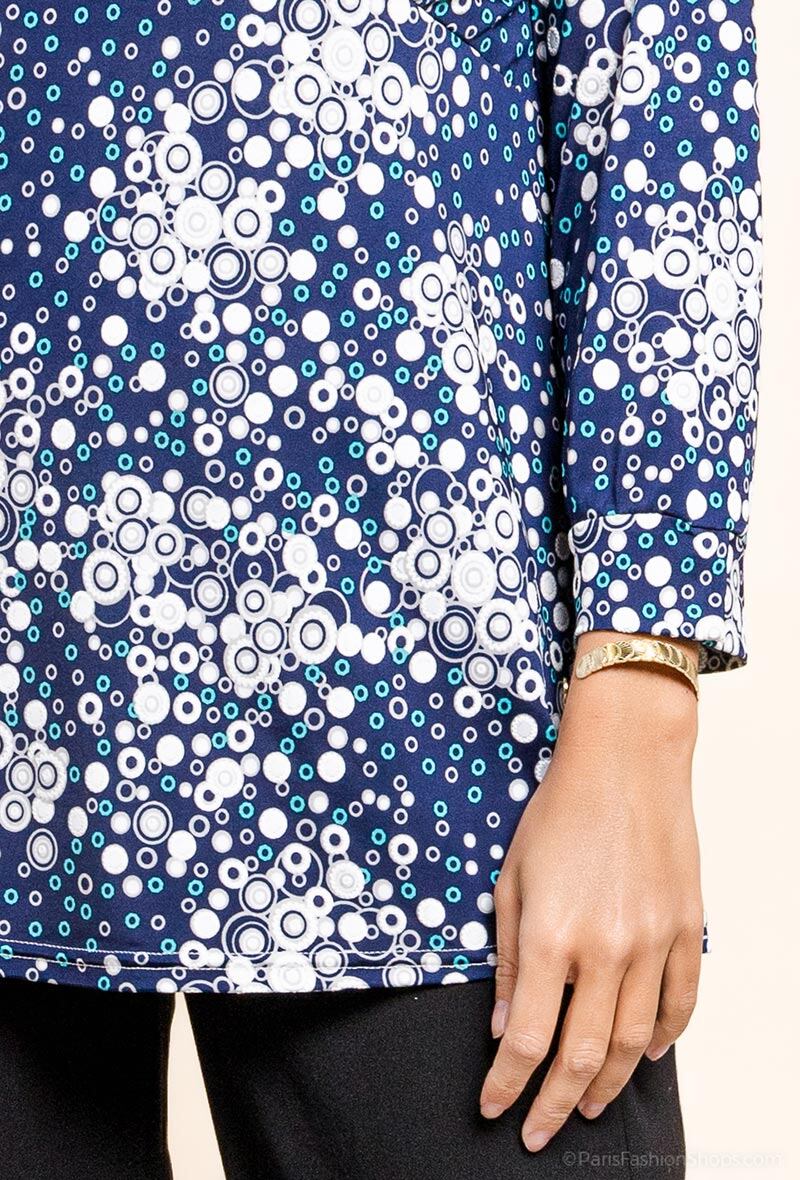 Plus Size Tryckt Blus