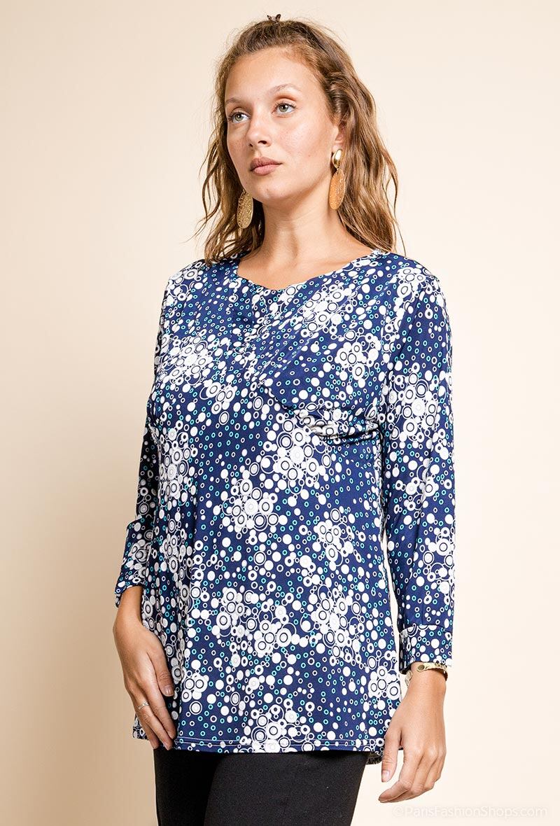 Plus Size Tryckt Blus