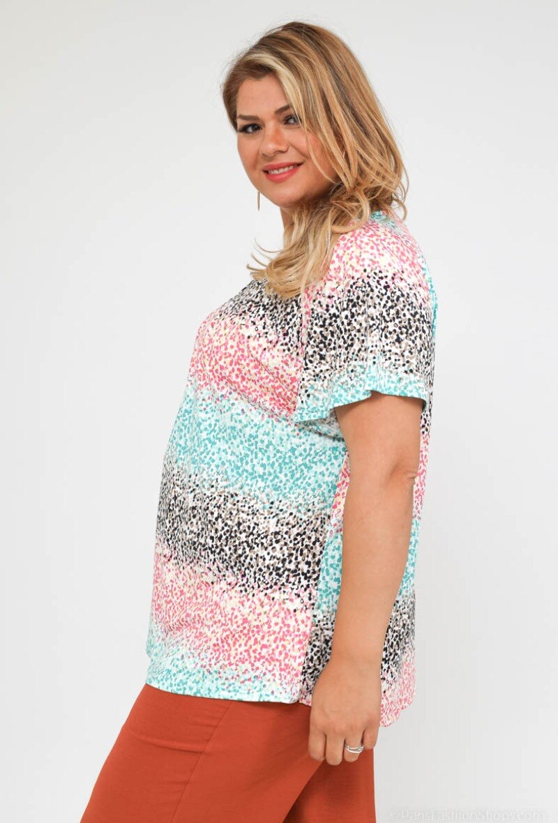 Plus Size Printed Blouse för Stiliga Kvinnor