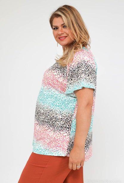 Plus Size Printed Blouse för Stiliga Kvinnor