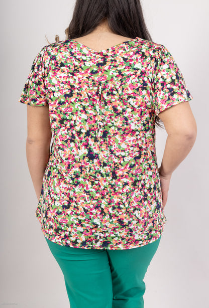 Plus Size Tryckt Blus