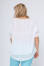Plus Size Lätt Bomull Crepe Blus