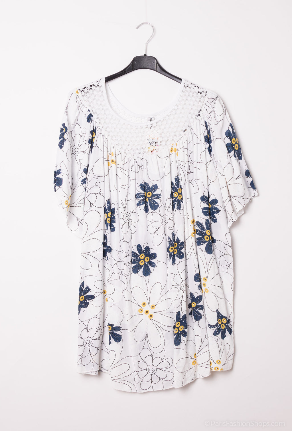 Plus Size Light floral print viscose blouse