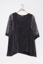 Plus Size Paillettenbluse för Höst/Vinter