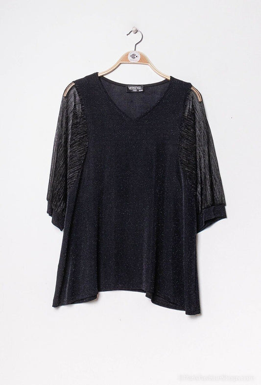 Plus Size Paillettenbluse
