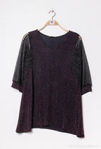 Plus Size Paillettenbluse för Höst/Vinter