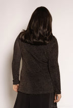 Plus Size Glitter Blus med Reflekterande Detaljer