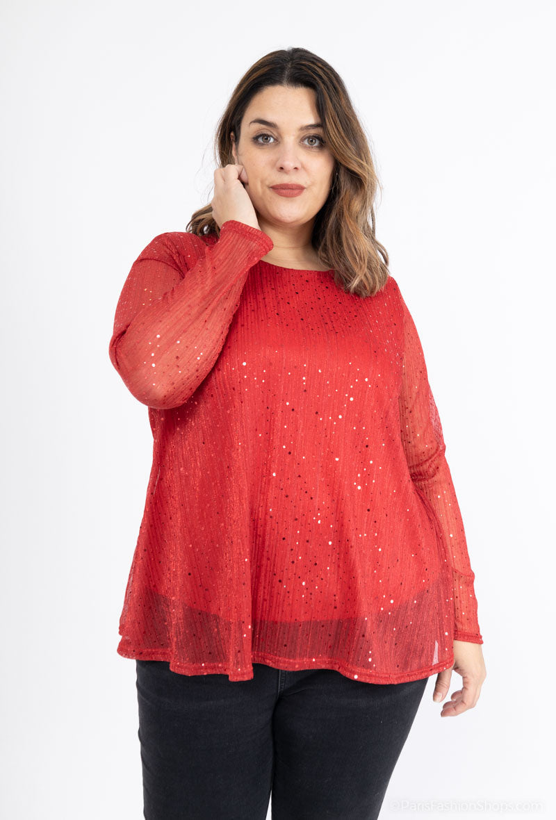 Plus Size Glittrig Blus