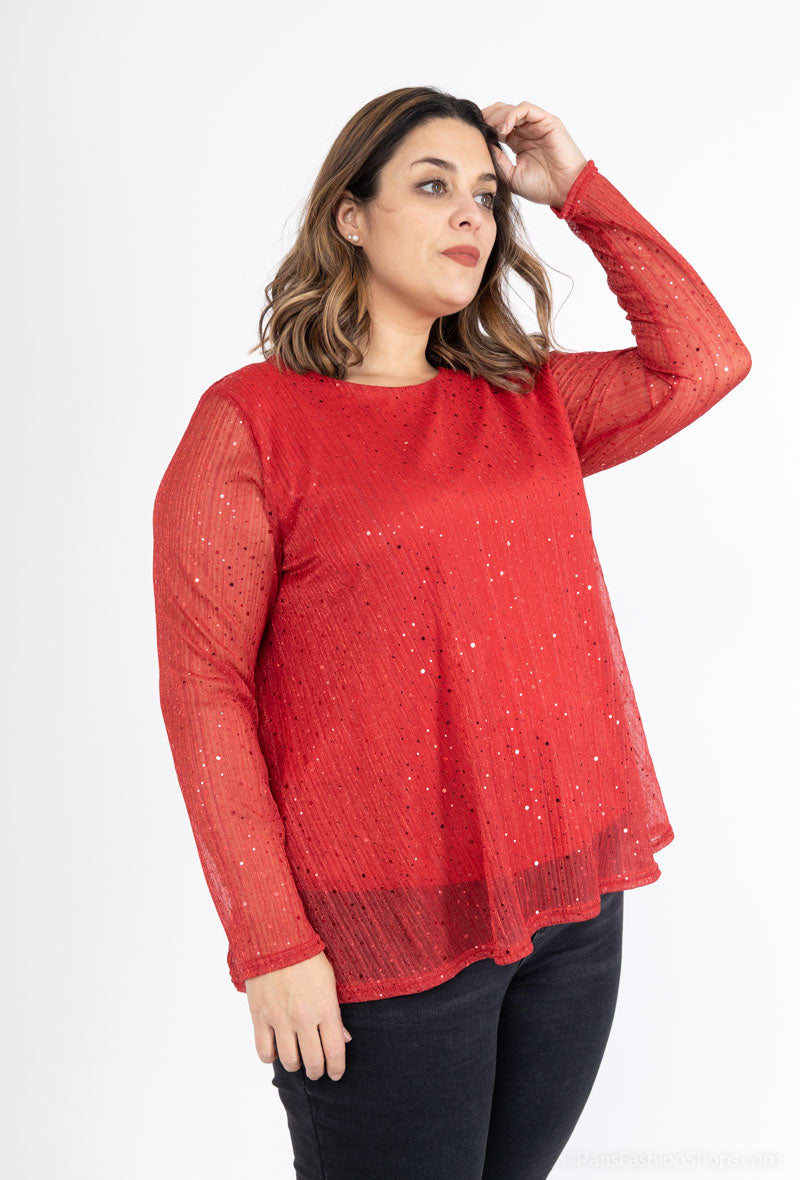 Plus Size Glittrig Blus