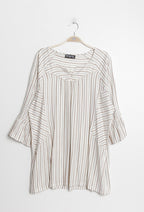 Randig Glänsande Blus i Plus Size