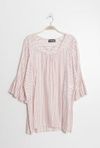 Plus Size Striped shiny blouse