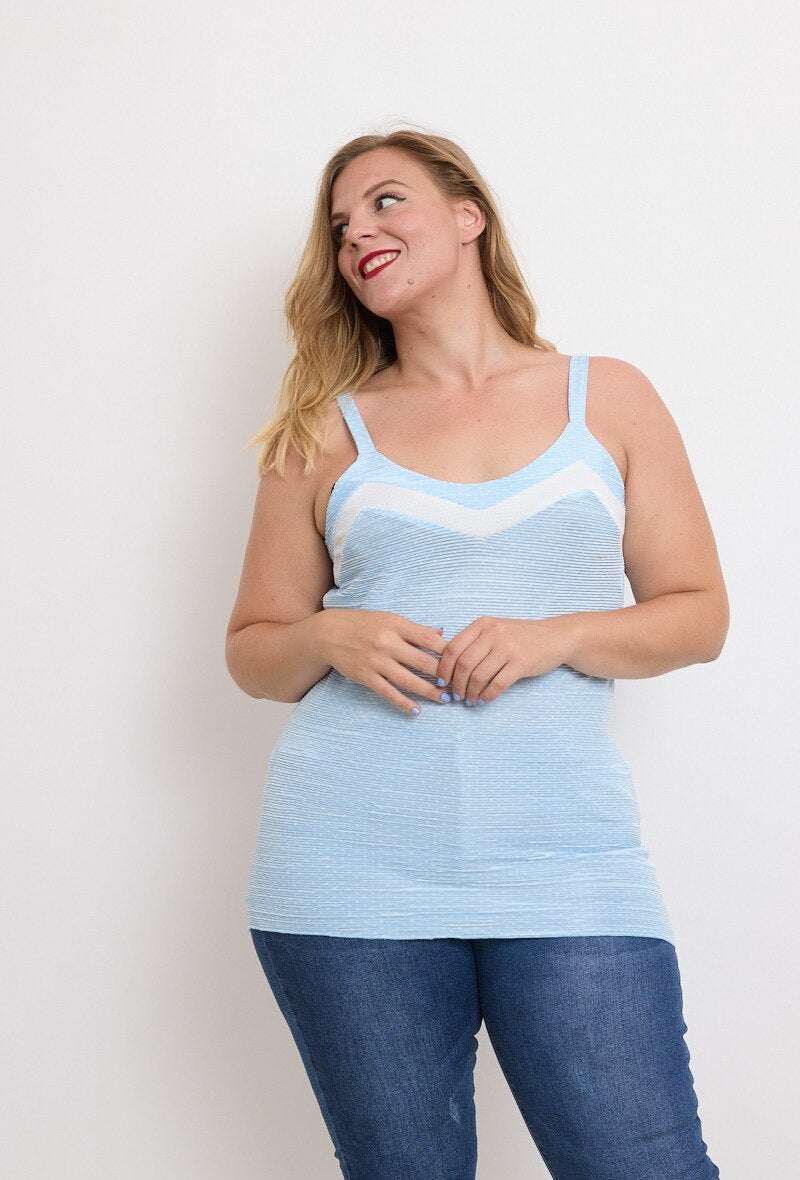 Plus Size Randig Blus