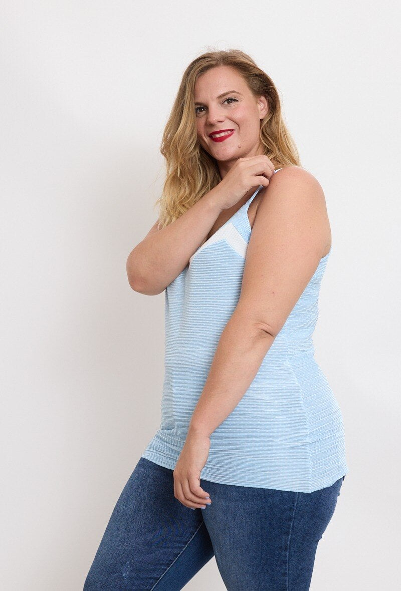 Plus Size Randig Blus
