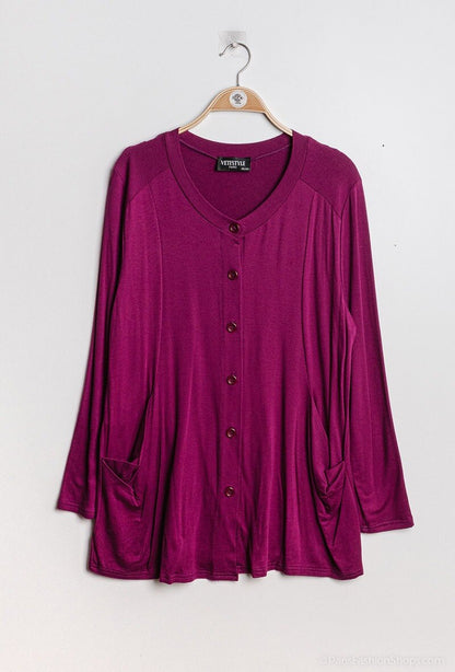 Plus Size Buttoned stretch blouse