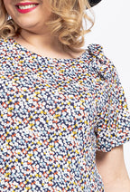 Plus Size Blommig Stretch Blus