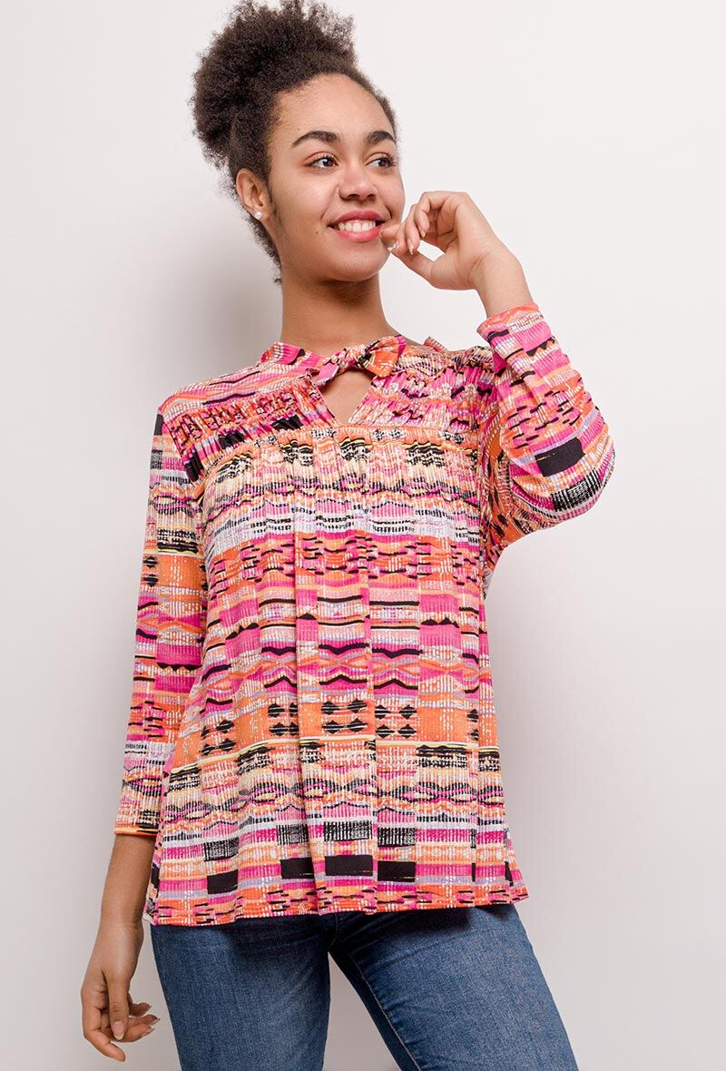 Stretch printed blouse - Stora Storlekar