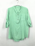 Plus Size Blus med Tunisisk Krage