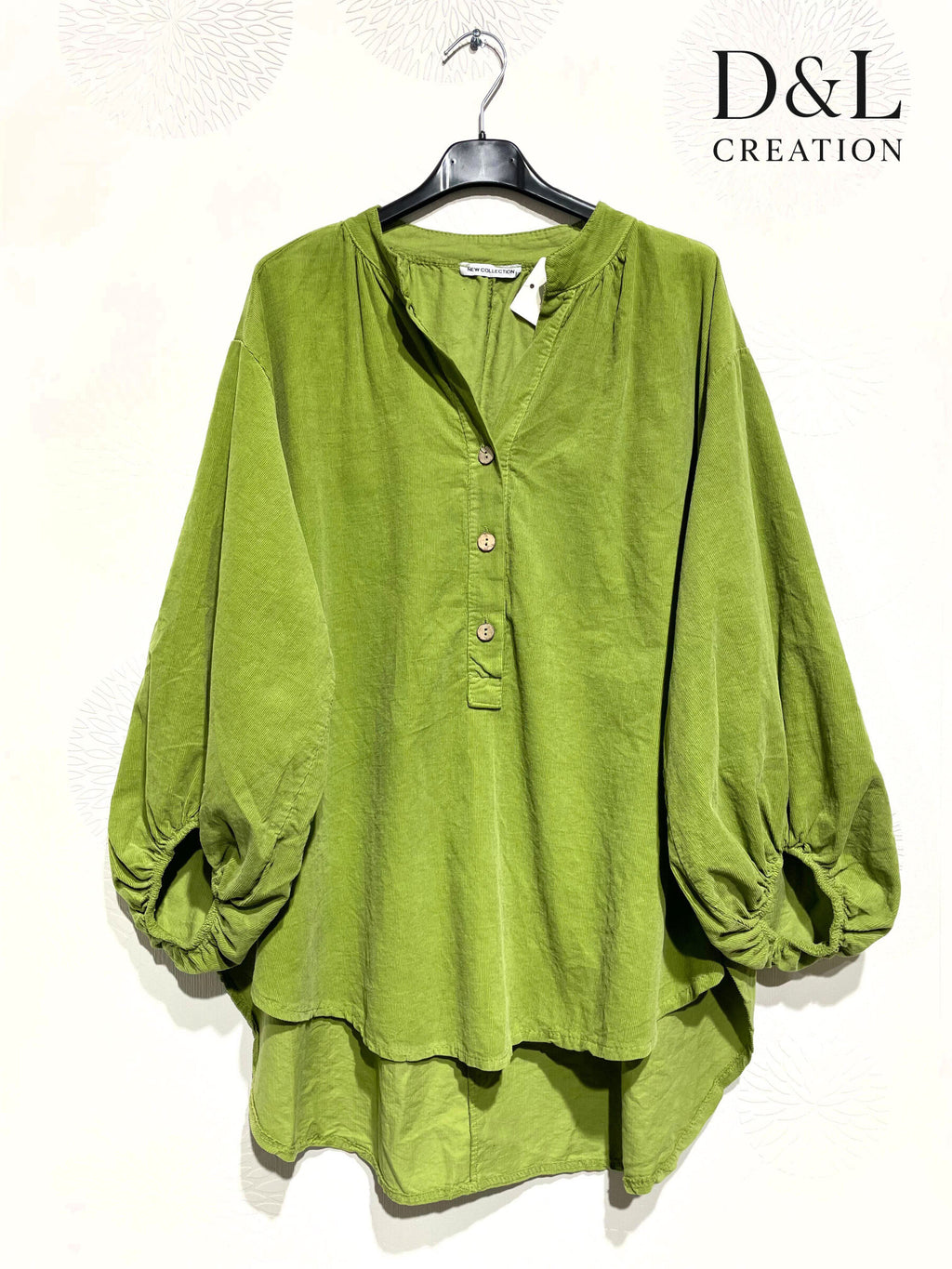 Velvet blouse 100% cotton puff sleeves sizes 40 to 52 Stora Storlekar