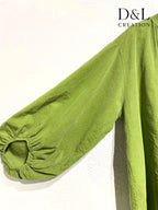 Velvet Blus 100% Bomull med Puffärmar