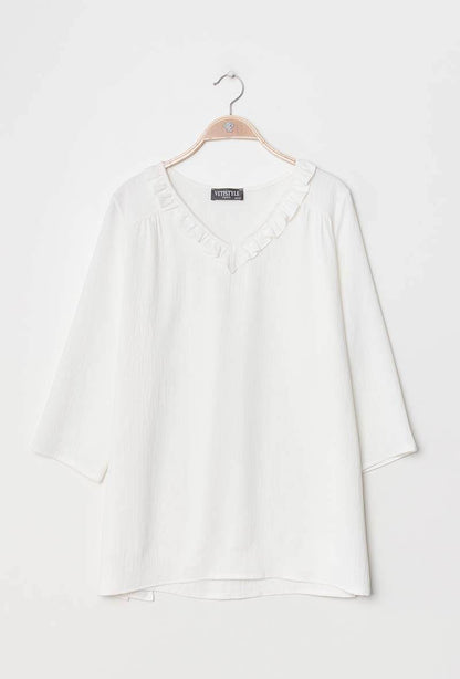 Plus Size Blus med Volanger