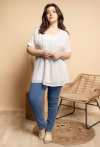 Plus Size Blus i Polyester