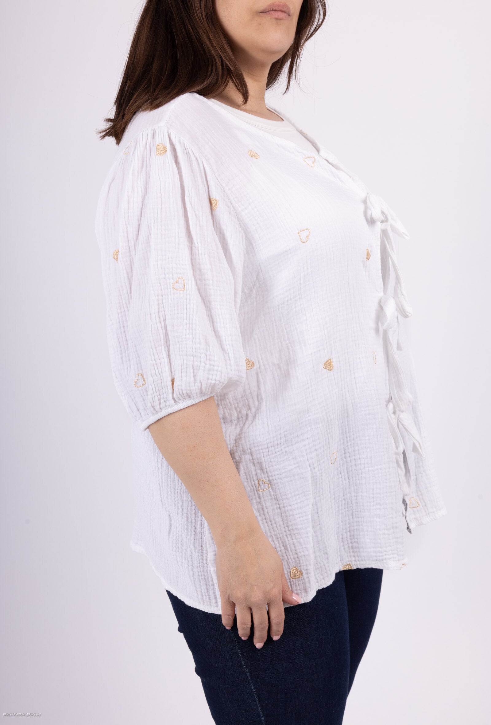 Plus Size Blus i Italiensk Bomull