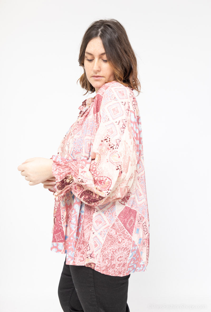 Plus Size Blus i Viskos för Kvinnor