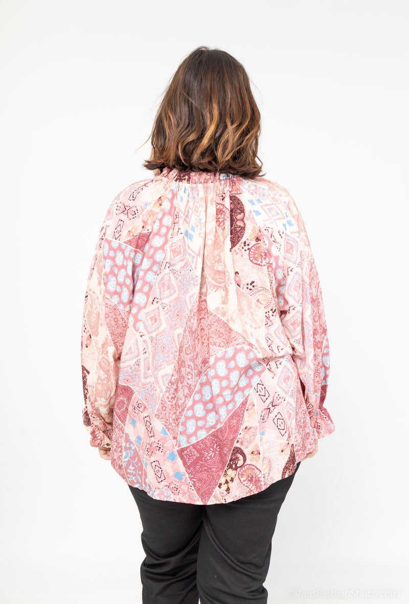 Plus Size Blus i Viskos för Kvinnor