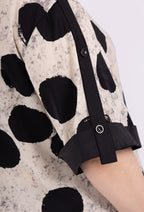 Plus Size Kortärmad Blus med Ärmpattern