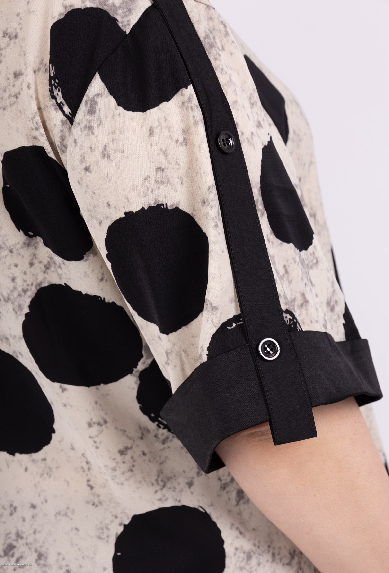 Plus Size Kortärmad Blus med Ärmpattern