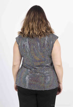 Plus Size Sequin Blusar