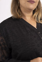 Plus Size Knappad Voile Blus