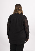Plus Size Knappad Voile Blus