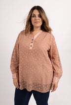 Plus Size Knappade Voile Blusar