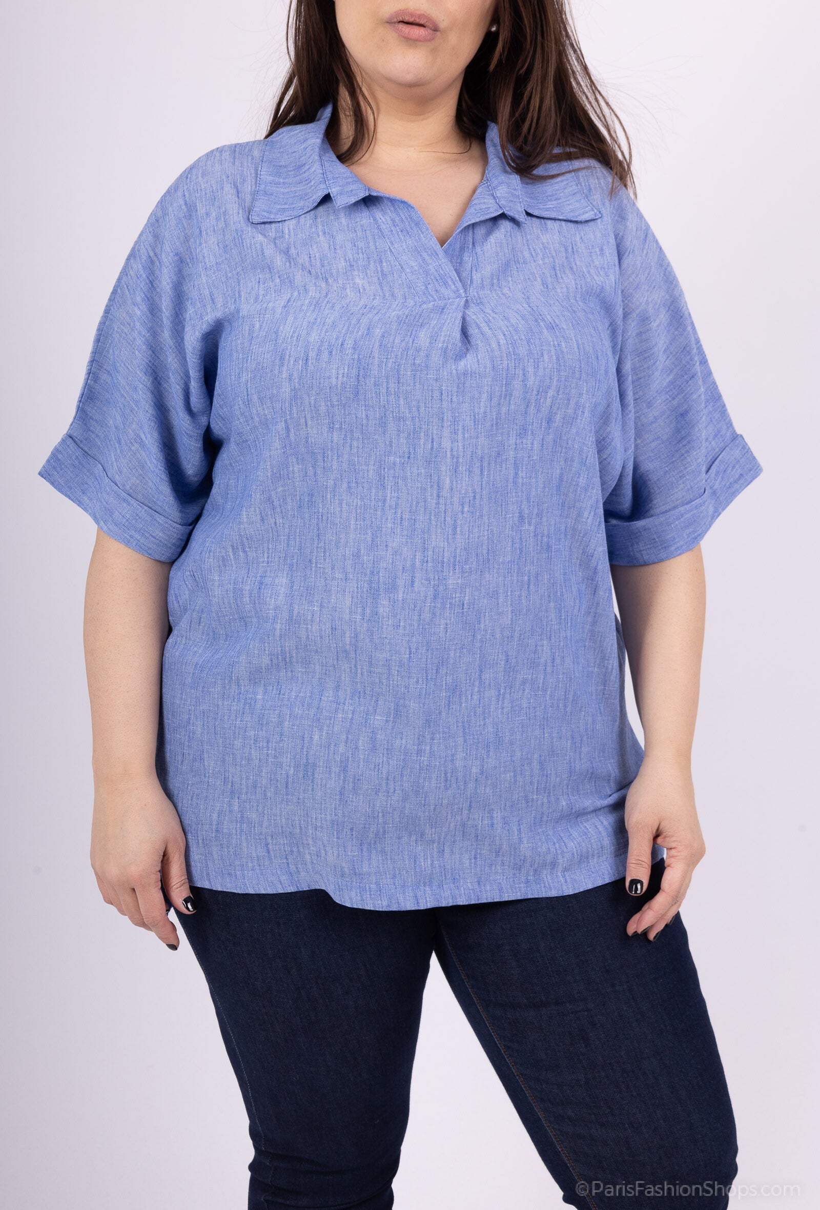 Plus Size Blouses evased with fabrics like linen in large sizes