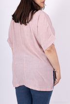 Plus Size Blusar i Linne för Stora Storlekar