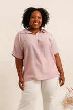 Blouses evased with fabrics like linen in large sizes i Stor Storlek