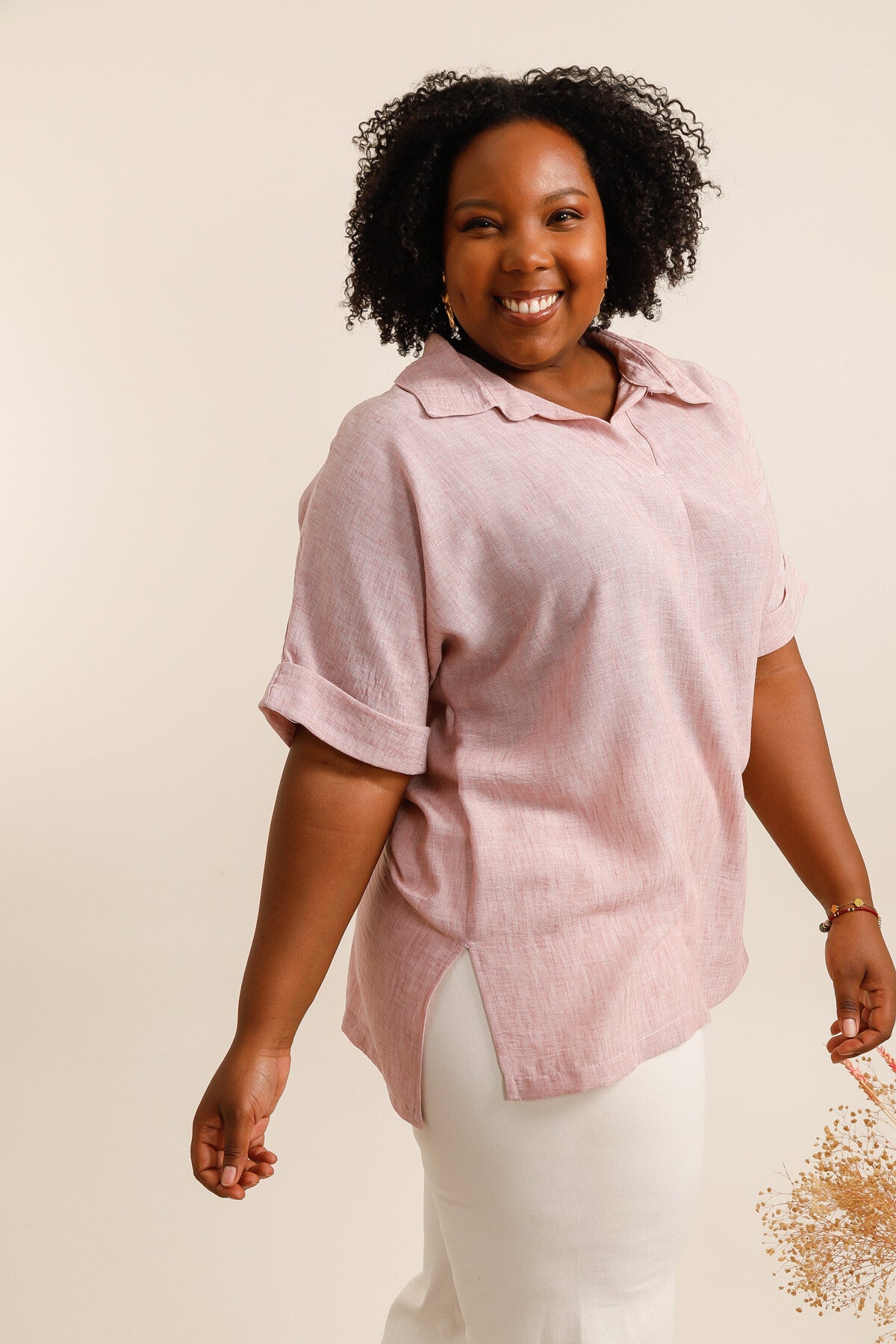 Blusar i stora storlekar av linne