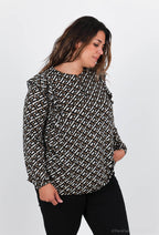 Plus Size Tryckta Blusar