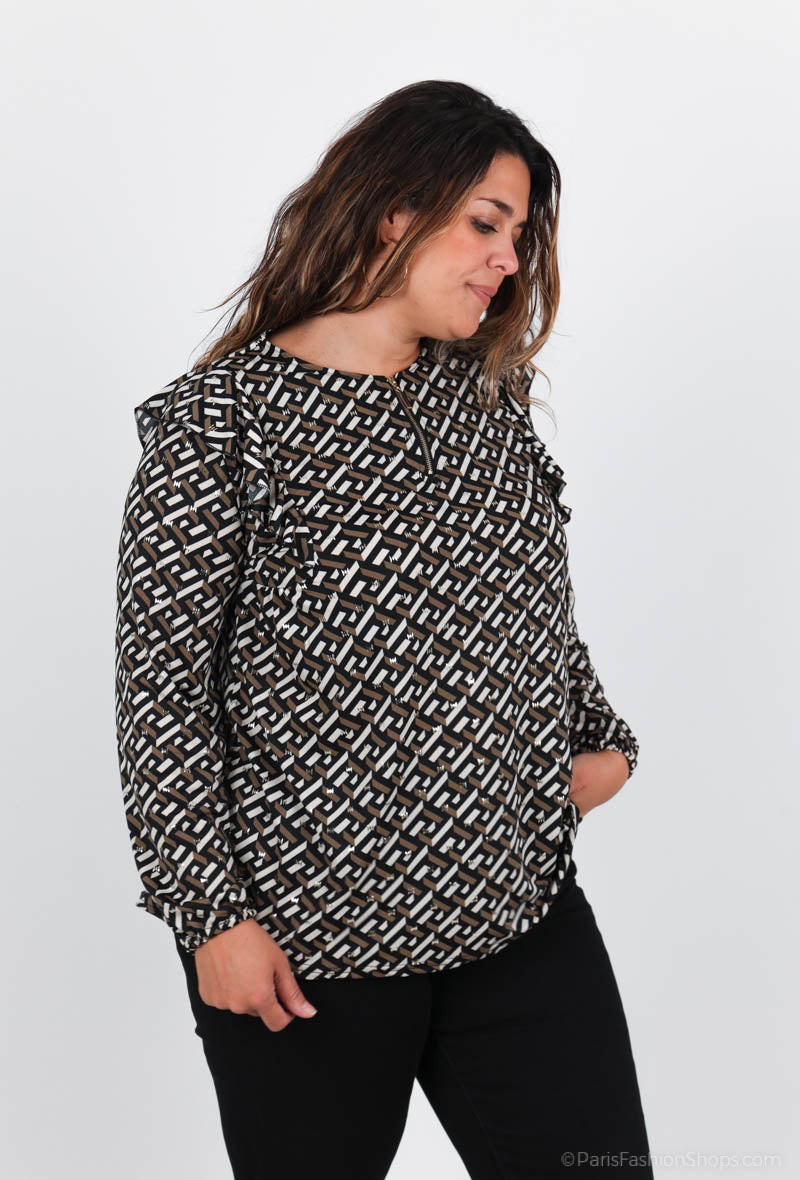 Plus Size Printed Blouses för Stiliga Kvinnor