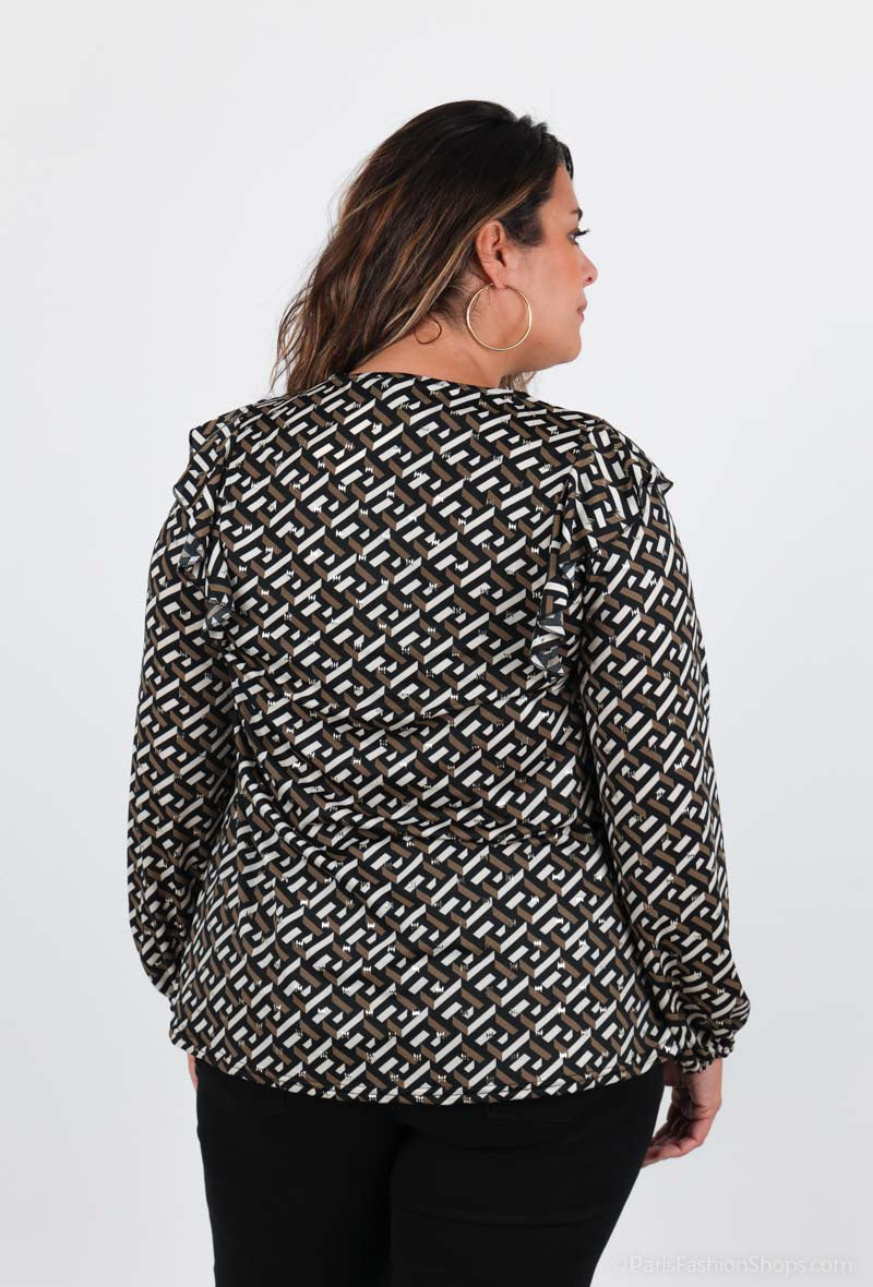 Plus Size Printed Blouses för Stiliga Kvinnor