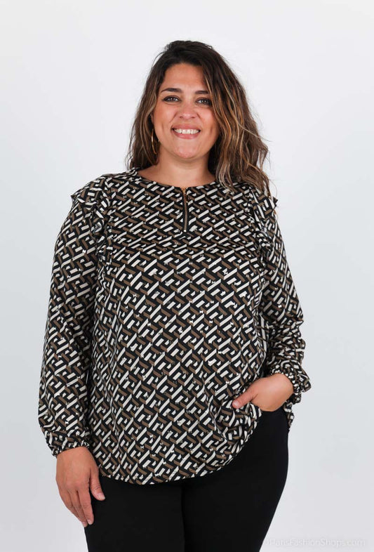 Plus Size Printed Blouses för Stiliga Kvinnor