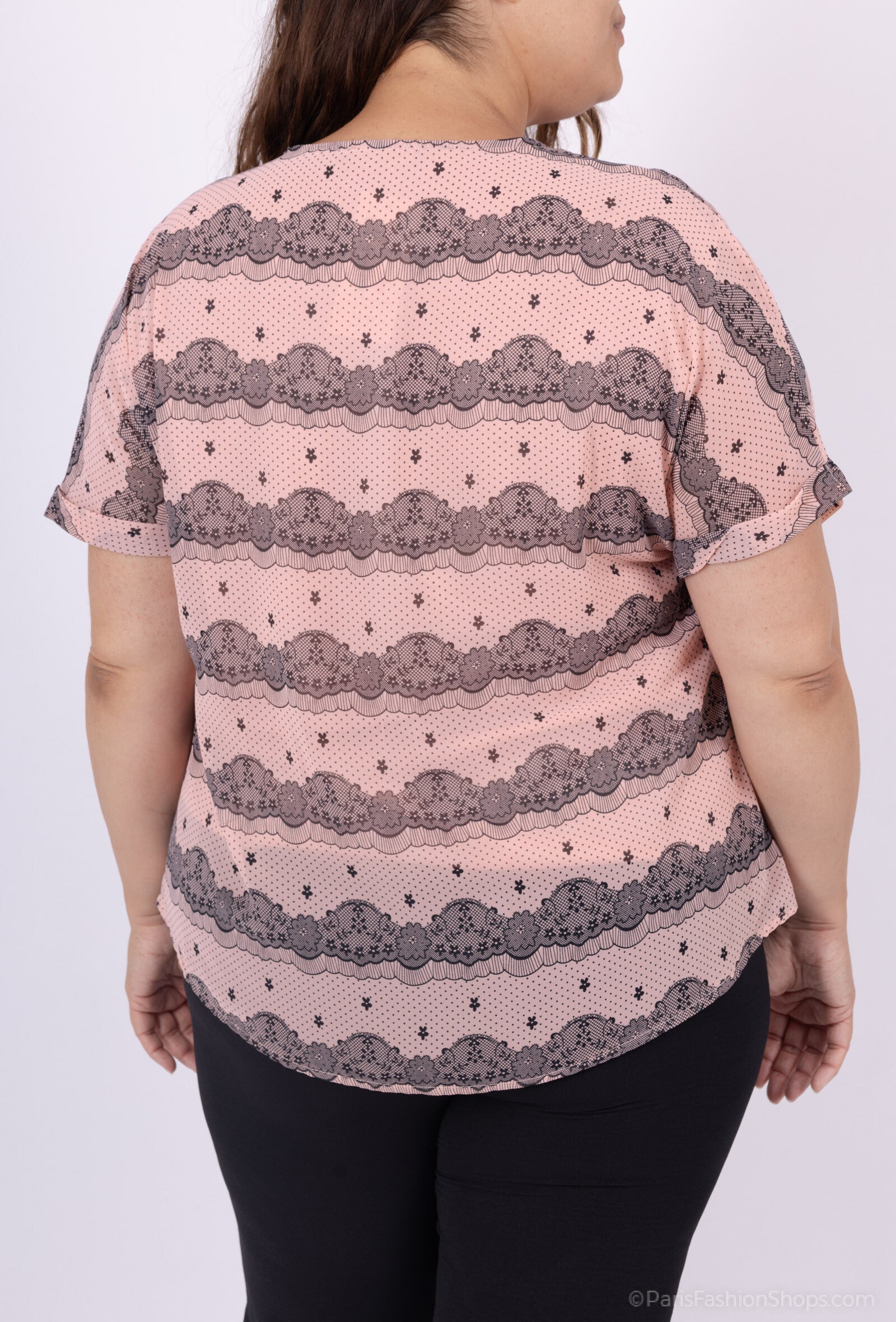 Plus Size Tryckt Blus